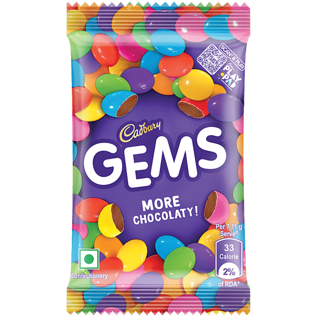 Cadbury Gems Chocolate, 7.1 g Pouch