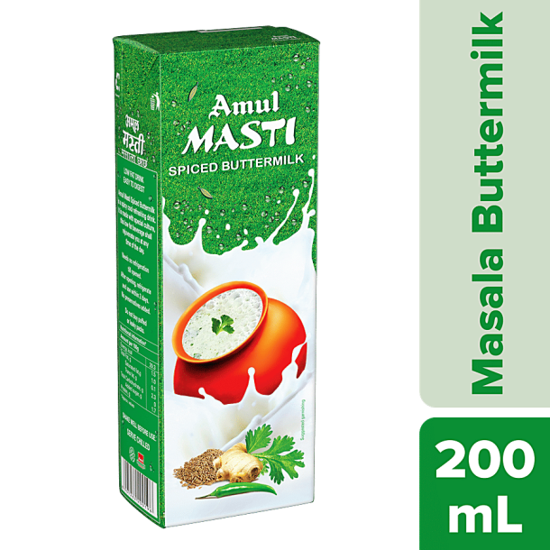 Amul Spiced Buttermilk, 200 ml Carton
