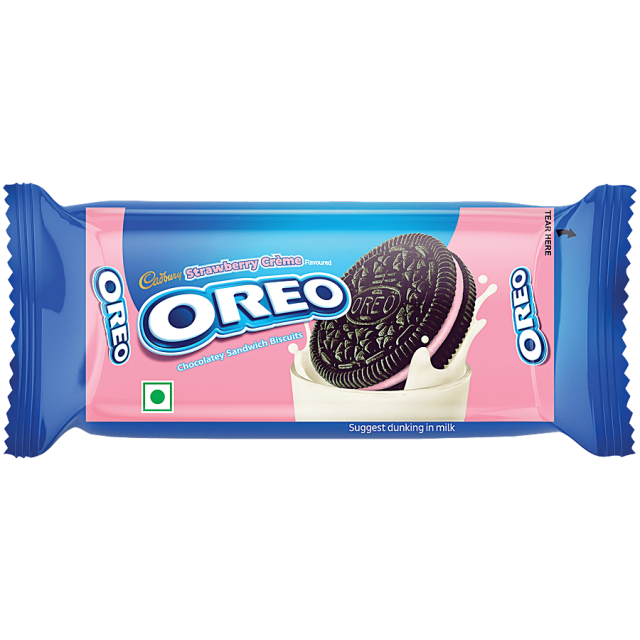 Cadbury Oreo Strawberry Creme Flavoured Chocolatey Sandwich Biscuits, 41.75 g