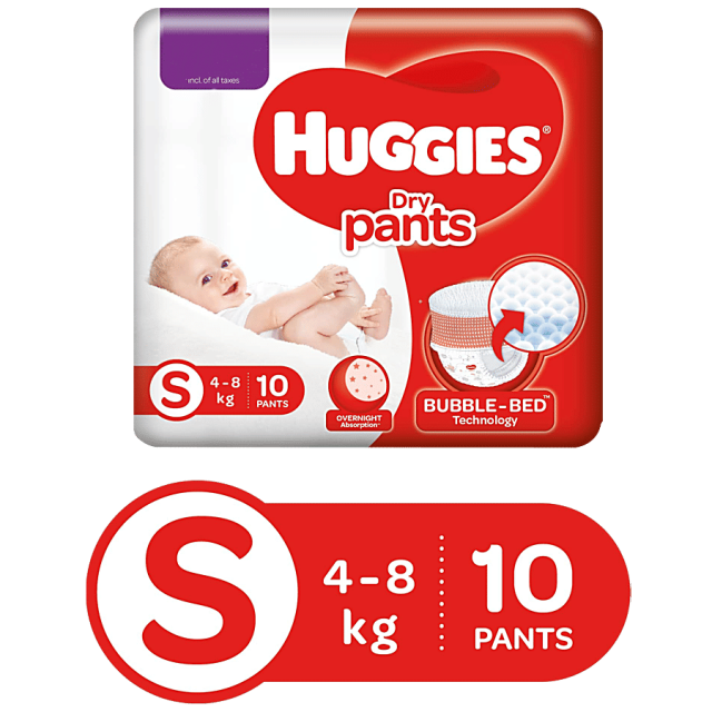 Huggies Dry Pants Diapers - Small, 7+3Free = 10 pcs