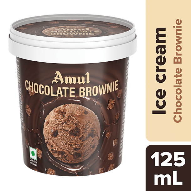 Amul Chocolate Brownie Ice Cream, 125 ml Cup