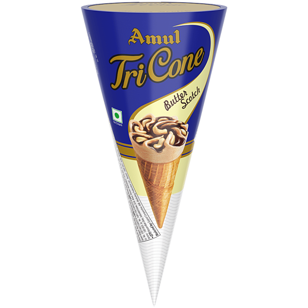 Amul Ice Cream - Tricone, Butterscotch, 120 ml