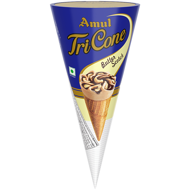Amul Ice Cream - Tricone, Butterscotch, 120 ml