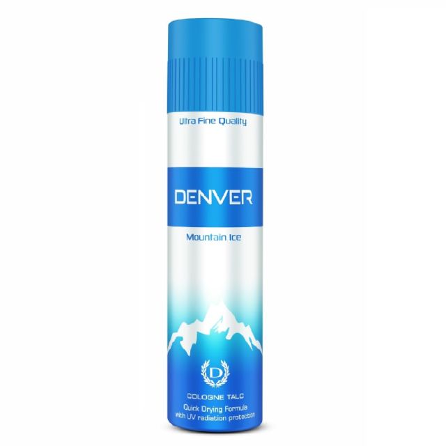 DENVER Mountain Ice Talc - 100GM | Scented Talcum Powder for Men