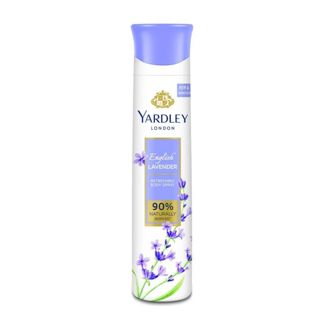 Yardley London English Lavender Refreshing Body Spray|  90% Naturally Derived| | Deo Spray| Body Deodorant for Women| 150ml