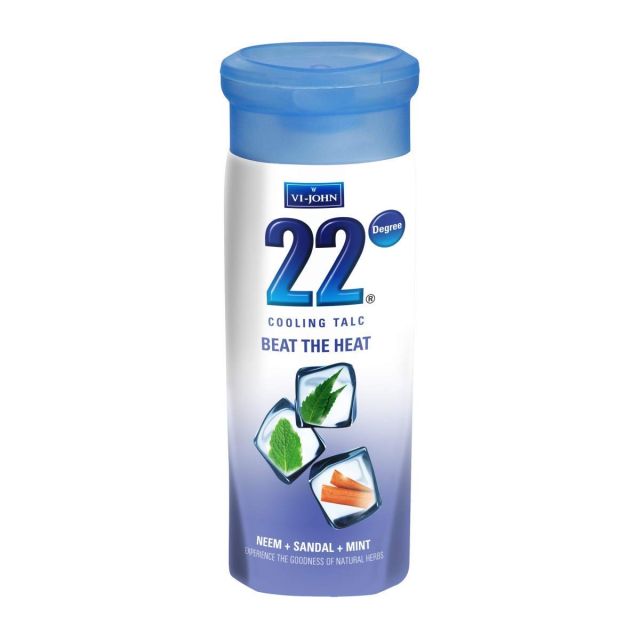 VI-JOHN 22 Degree Cooling Talc with Neem, Sandal and Mint Powder (100GM)