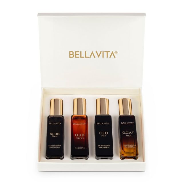 BellaVita Luxury Perfume Gift Set For Men - 4 x 20ml