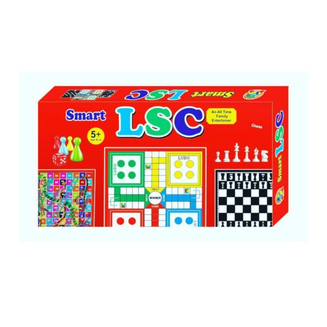 LSC Board Game (Ludo, Snakes & Ladders and Chess) 24 cm Strategy & War Board Game