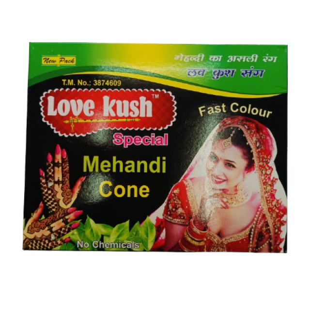 LOVE KUSH Natural Henna Mehendi Cone For Hand Design Natural Mehendi  (Pack of 12)