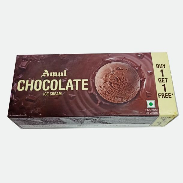 Amul Chocolate Ice Cream, 750ml (Buy 1 Get 1)