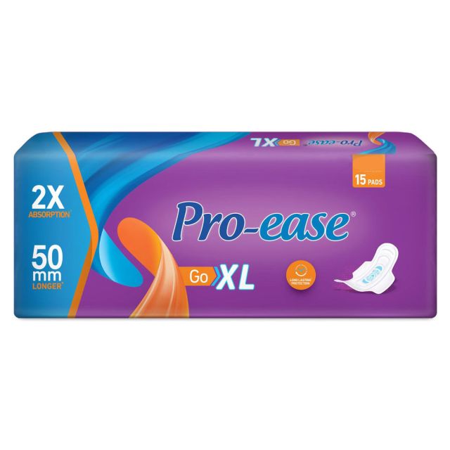 Pro-Ease Go Sanitary Pad XL, 15 Count