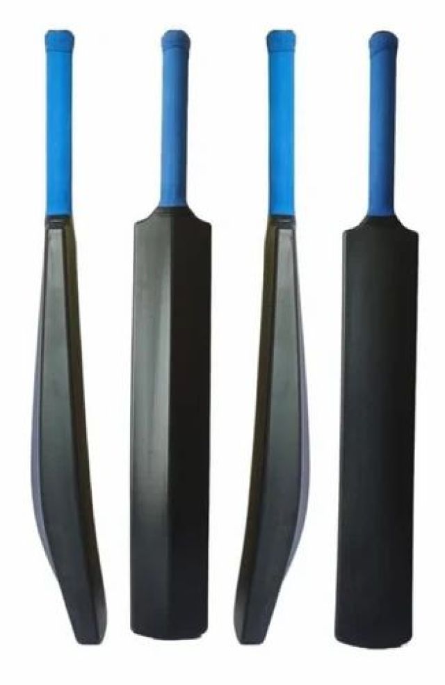 PVC Plastic Cricket Bat Black for All Ages Play with Tennis and Wind Ball