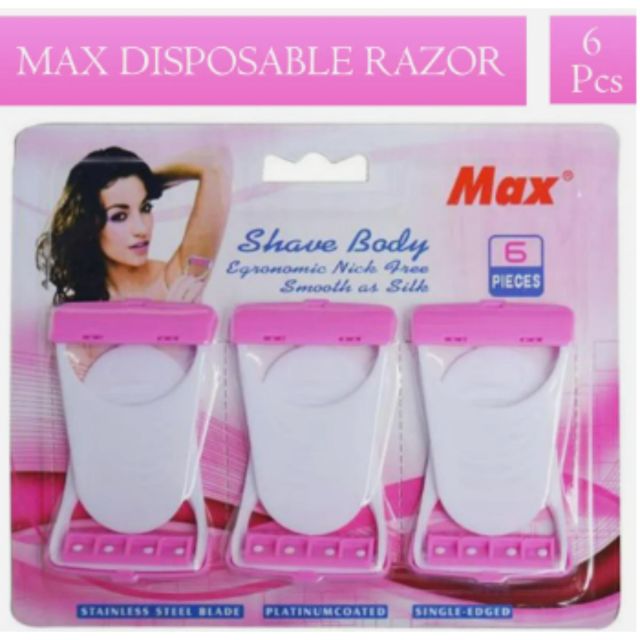 Plastic Max Shave Body Disposable Razor Set of 6