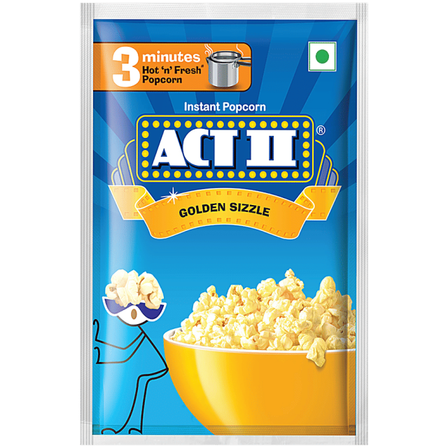 ACT II Golden Sizzle Instant Popcorn, 37.5 g Pouch