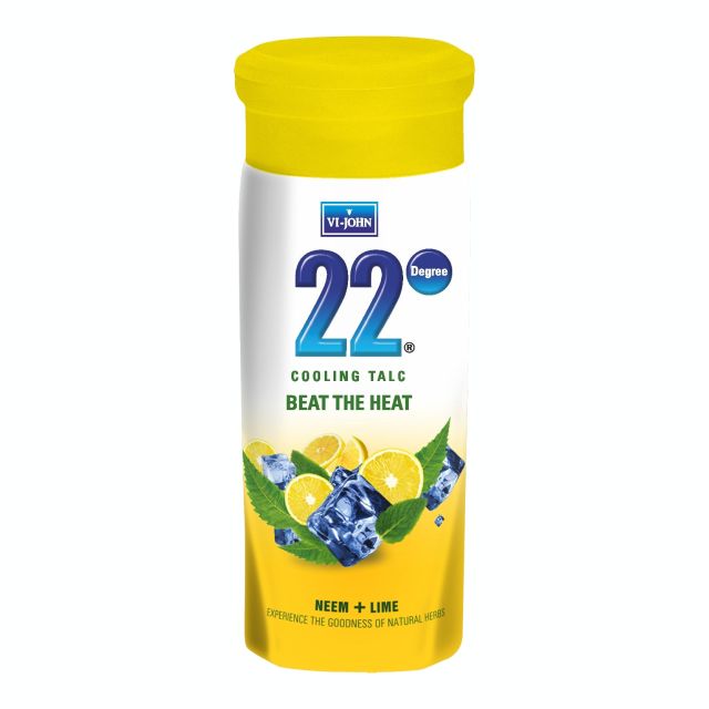 VI-JOHN 22 Degree Cooling Talc Beat the Heat Neem and Lime-100g