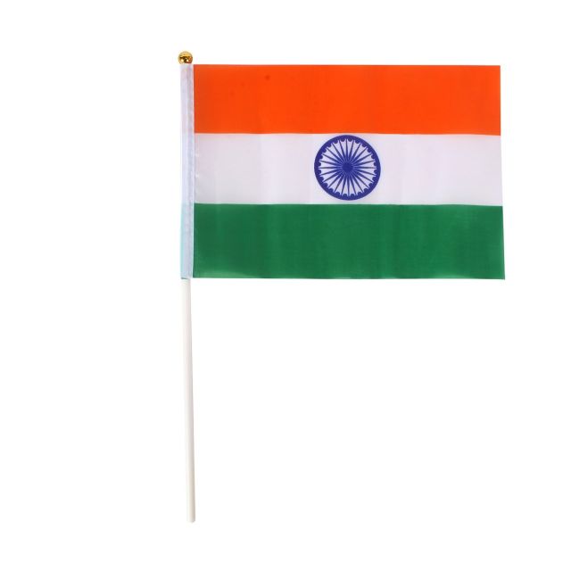 Dhwaj National Cloth Flag Comes with Strong Stick and Golden Cap