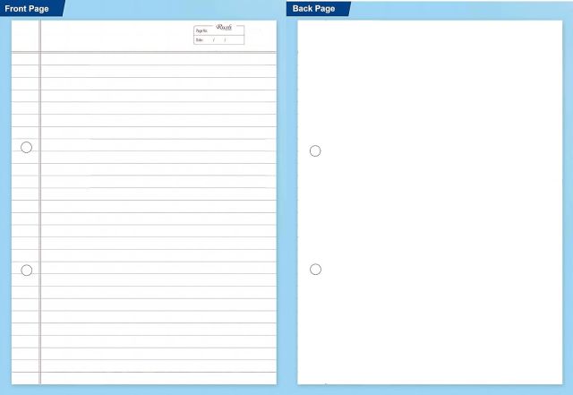 90 GSM A4 One Side Ruled One Side Plain 10+1 Sheet with index