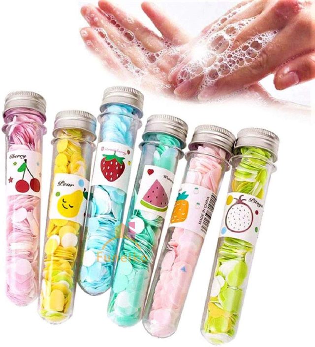 Fruit Smell Perfume Paper Soap Strips for Travel - Soft Soap Bottle for Baby Girls, Boy – (Multicolor; 1 Unit)