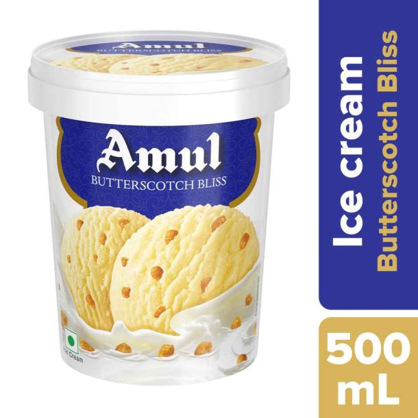 Amul Butter Scotch Bliss Icecream Tub | Creamy & Butterscotch Flavor