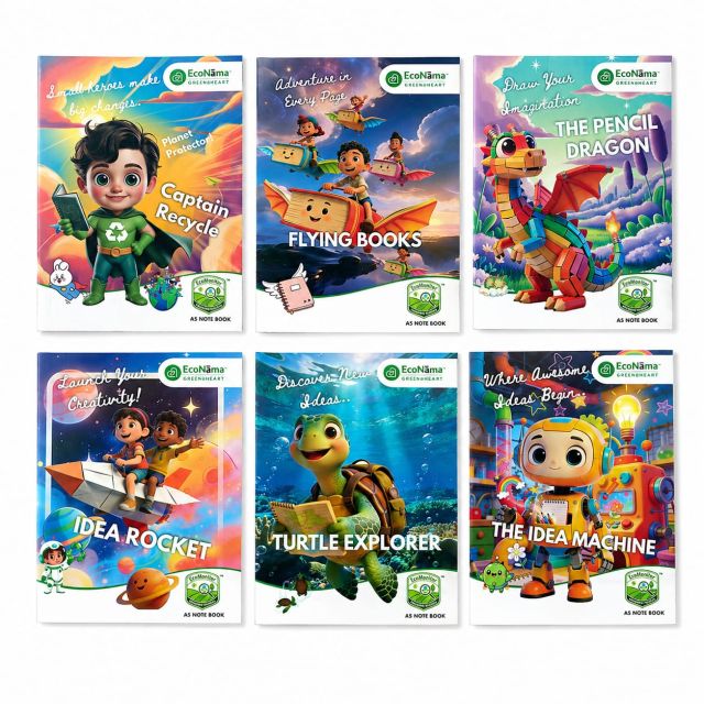 Econama Eco-Monitor Kids Series (Multicolor, A5 Notebook Single Line 172 Pages )
